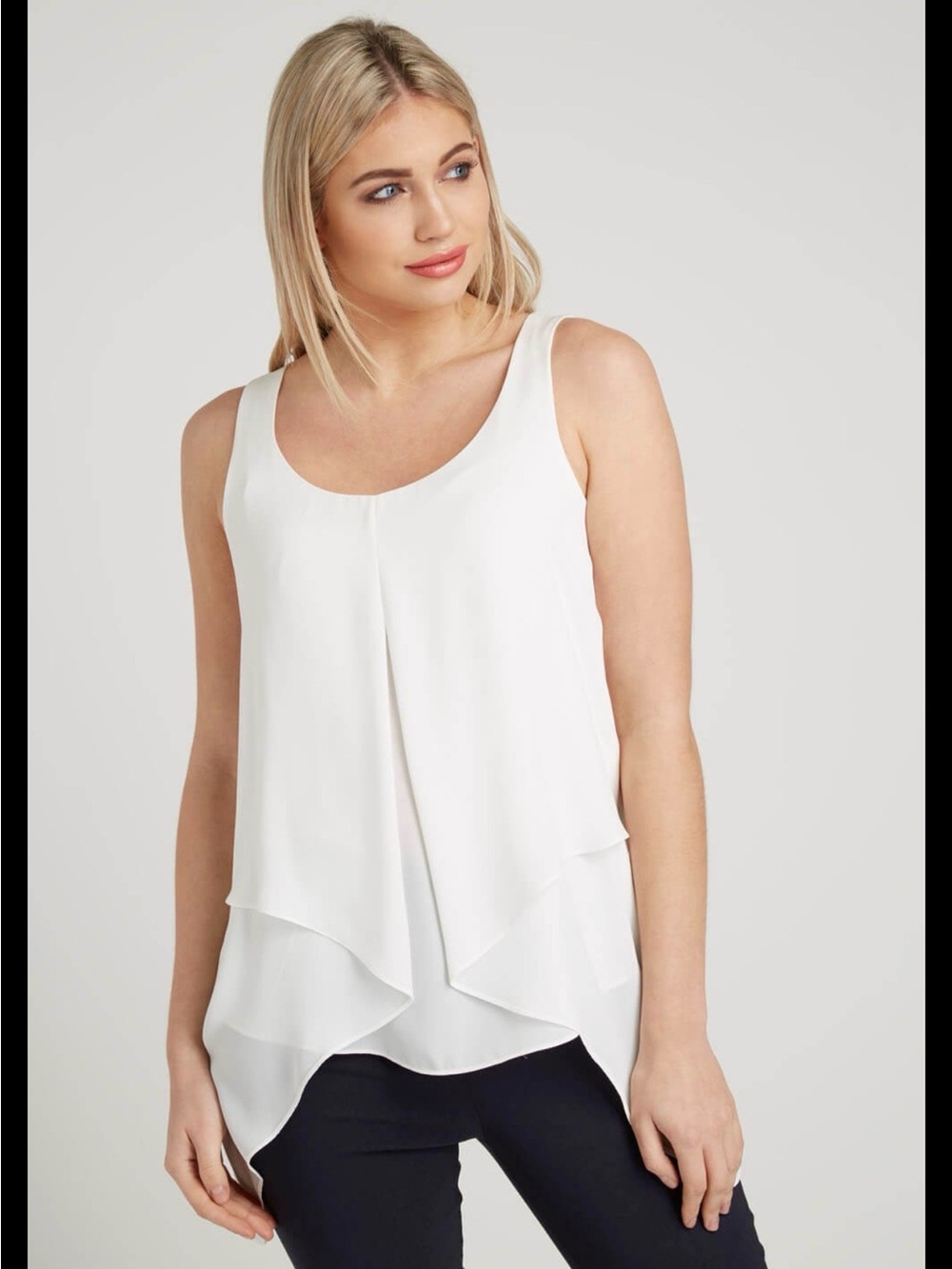 Zara Flowy Tiered Sleeveless V Neck Summer Top Size S